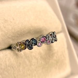 Bomb Party Candyland Unicorn Array of Multicolor Cubic Zirconia + Rhodium Platin